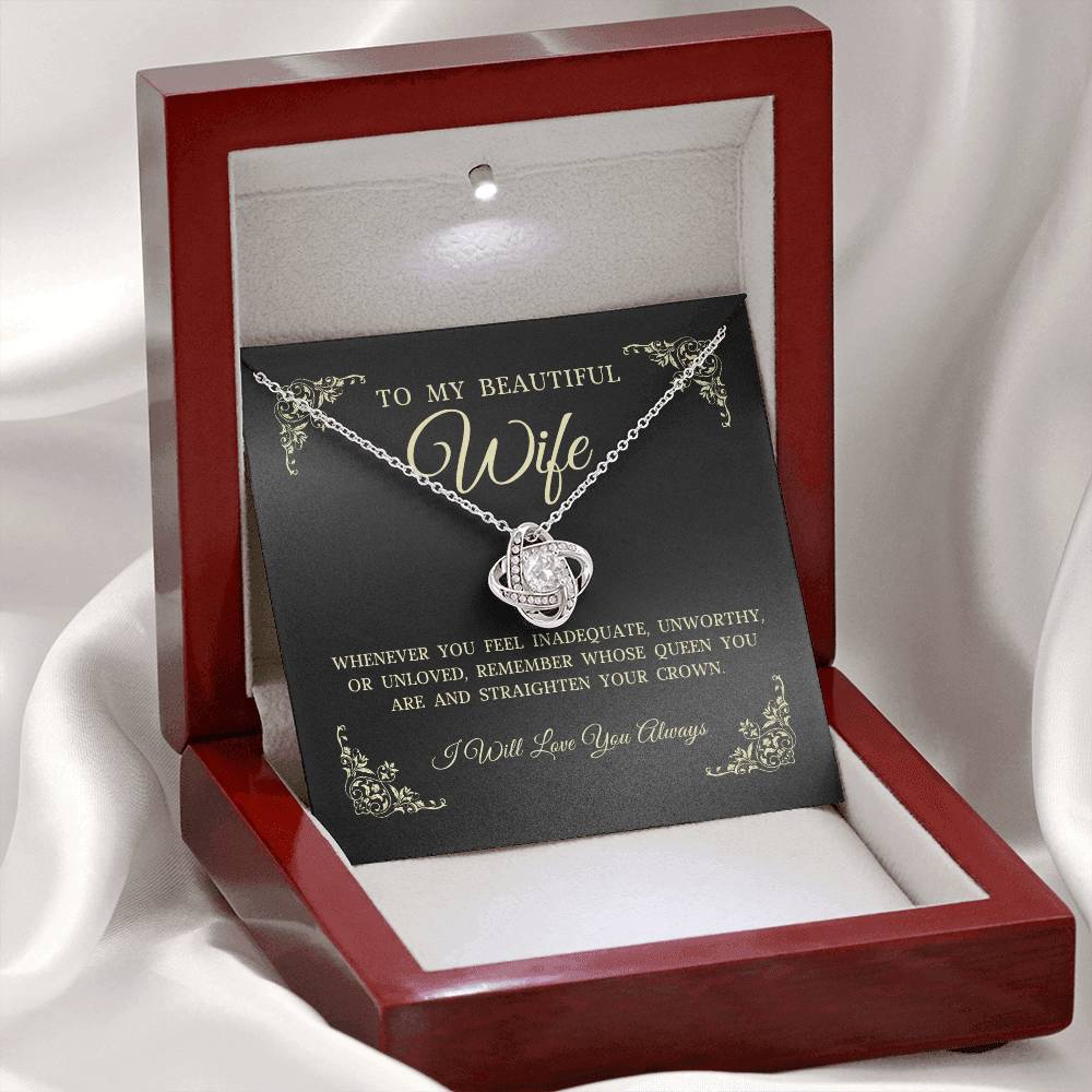 To My Beautiful Wife, Love Knot Necklace