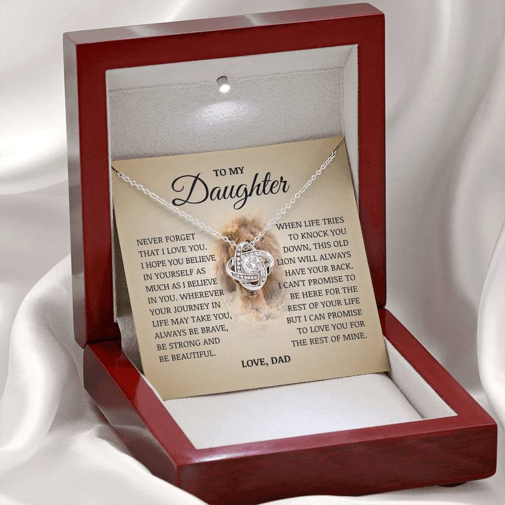 To My Daughter "Believe In Yourself" Love Knot Necklace