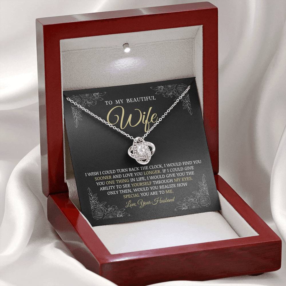 To My Beautiful Wife, Love Knot Necklace