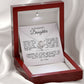 To My Beautiful Daughter "Always Keep Me In Your Heart" Love Knot Necklace
