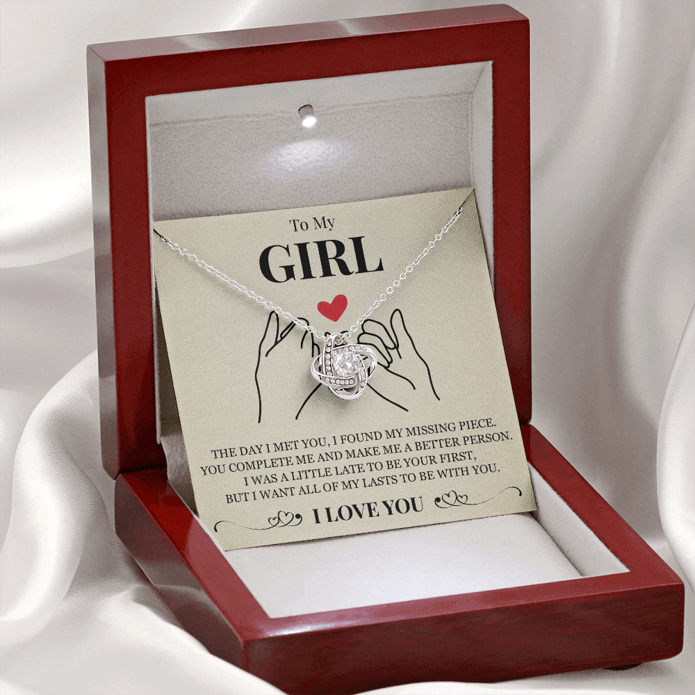 Love Knot Necklace - To My Girlfriend "You Complete Me"