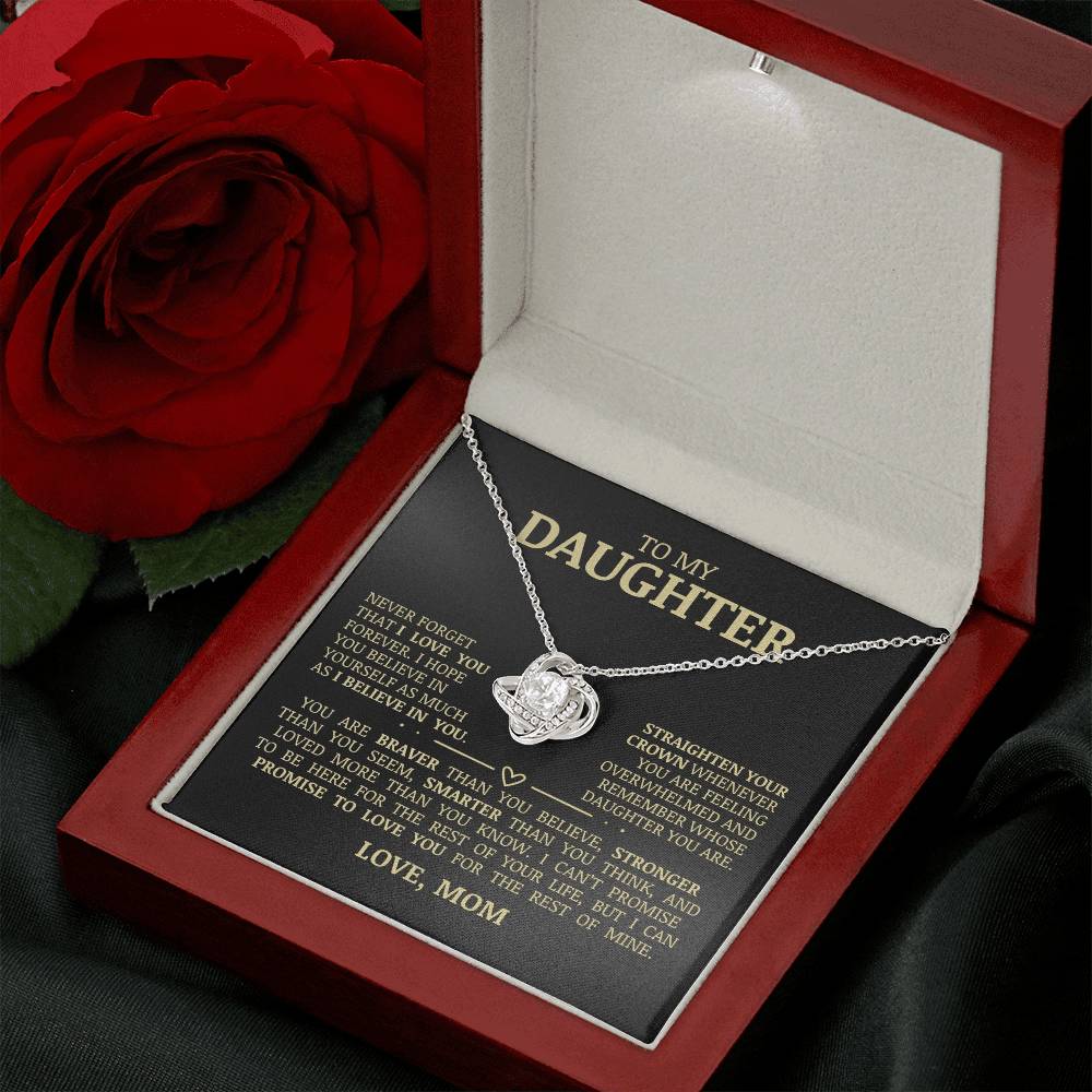 To My Daughter "Believe In Yourself" Love Knot Necklace