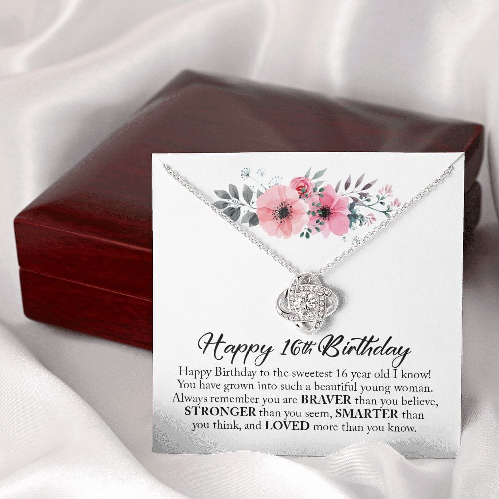 Happy 16th Birthday, Love Knot Necklace