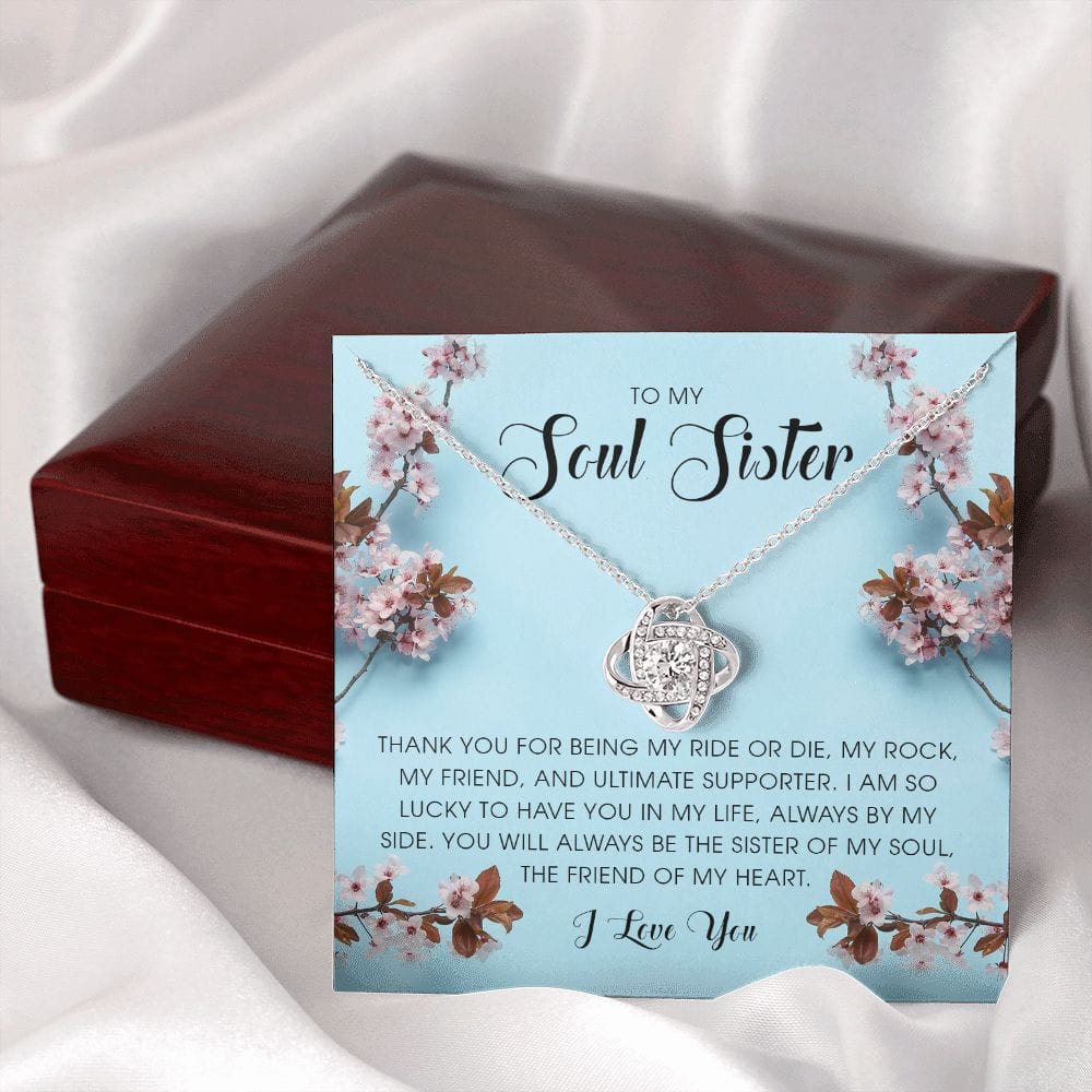 To My Soul Sister, Love Knot Necklace