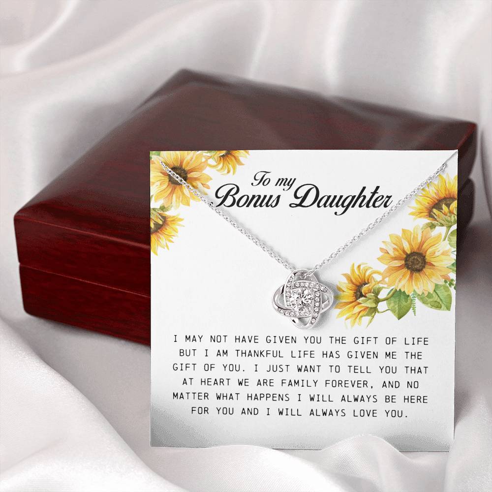 To My Bonus Daughter, Love Knot Necklace