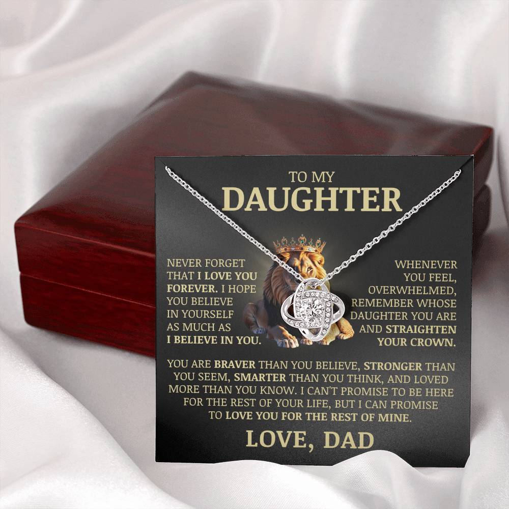 To My Daughter "Never Forget That I Love You" Necklace