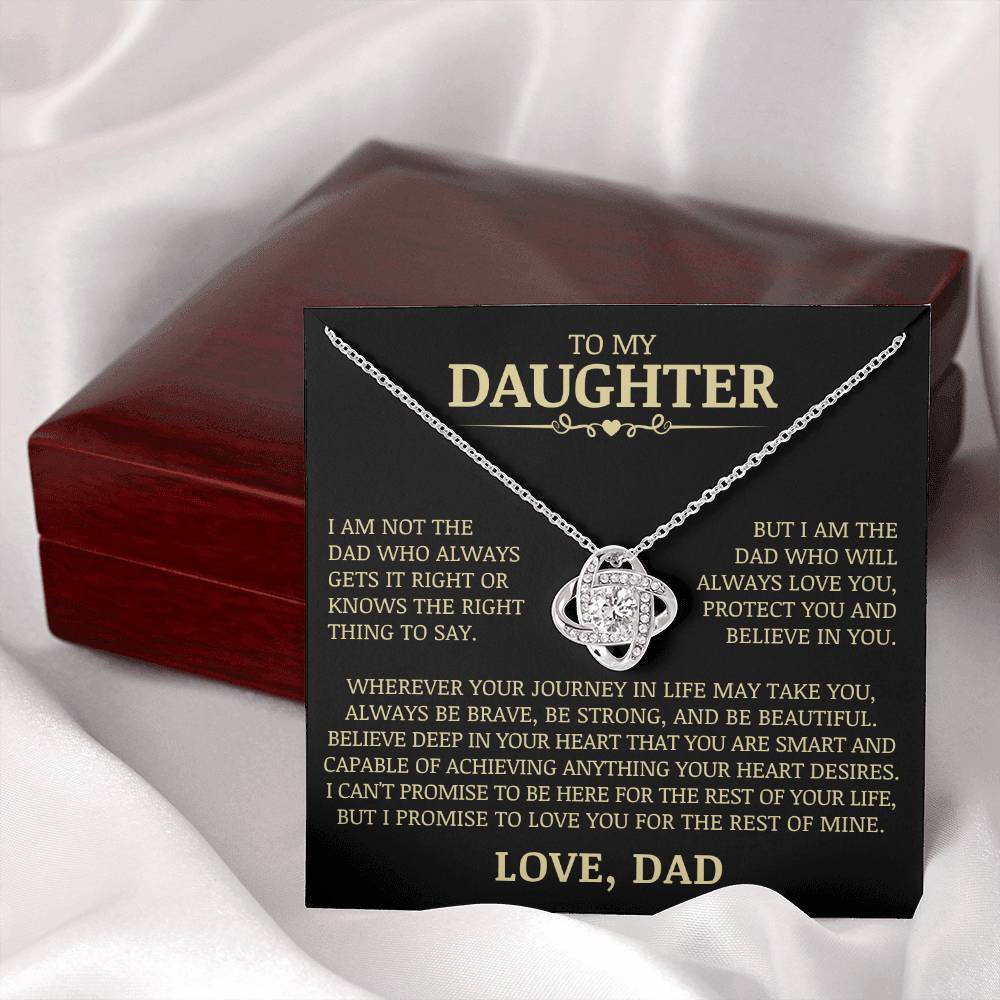 To My Daughter "Always Love You, Protect You, and Believe In You" Love Knot Necklace