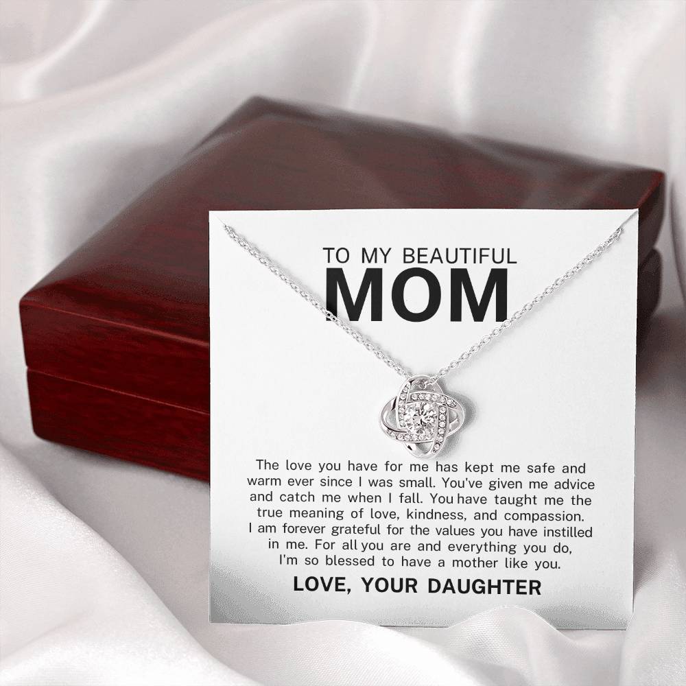 To My Beautiful Mom, Love Knot Necklace