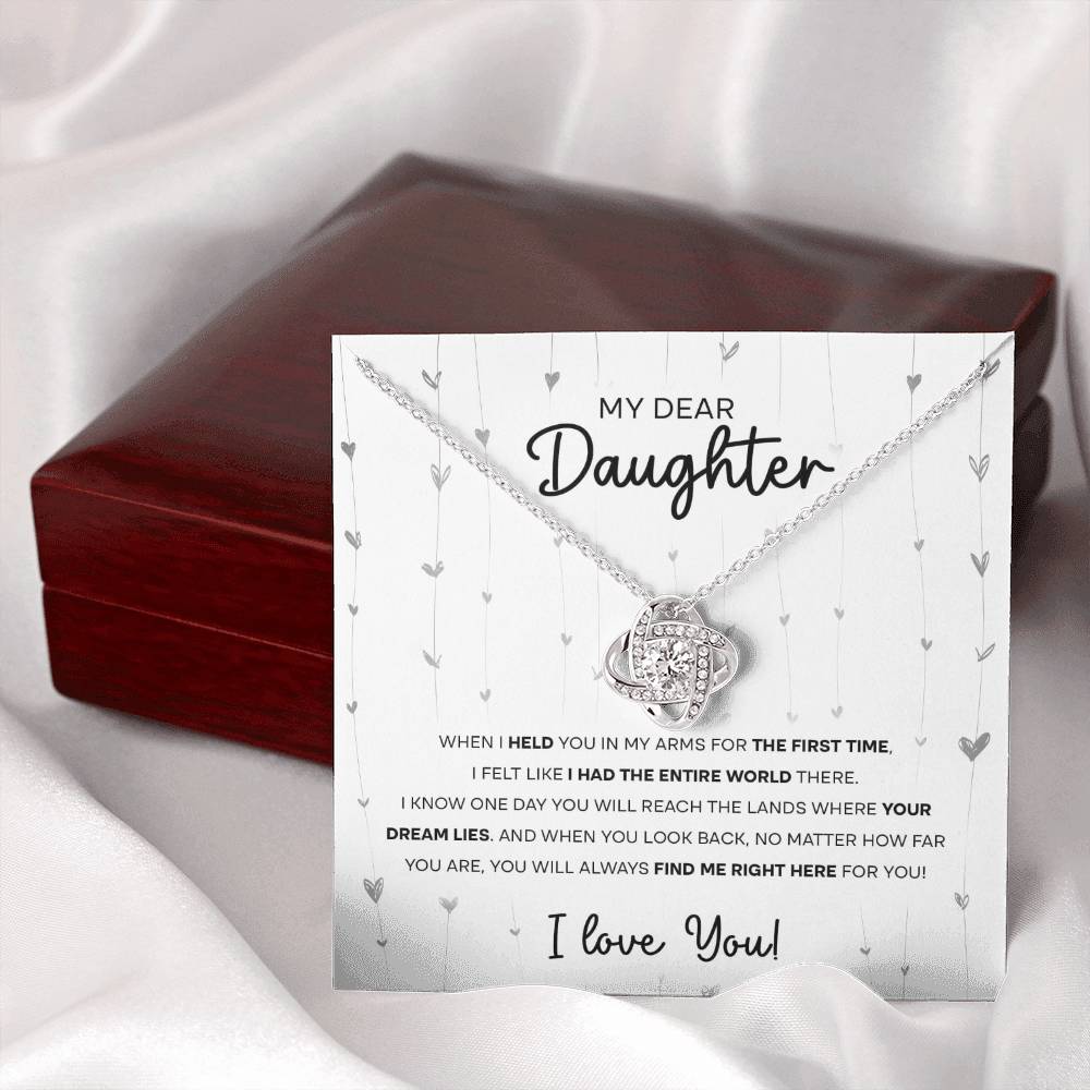 To My Dear Daughter, Love Knot Necklace