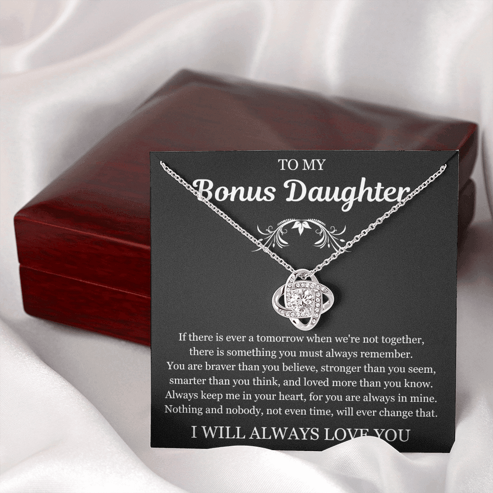 To My Bonus Daughter - Love Knot Necklace