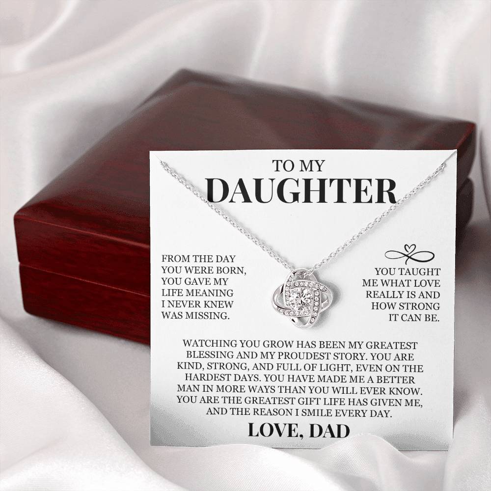 To My Daughter "The Greatest Gift Life Has Given Me" Love Knot Necklace