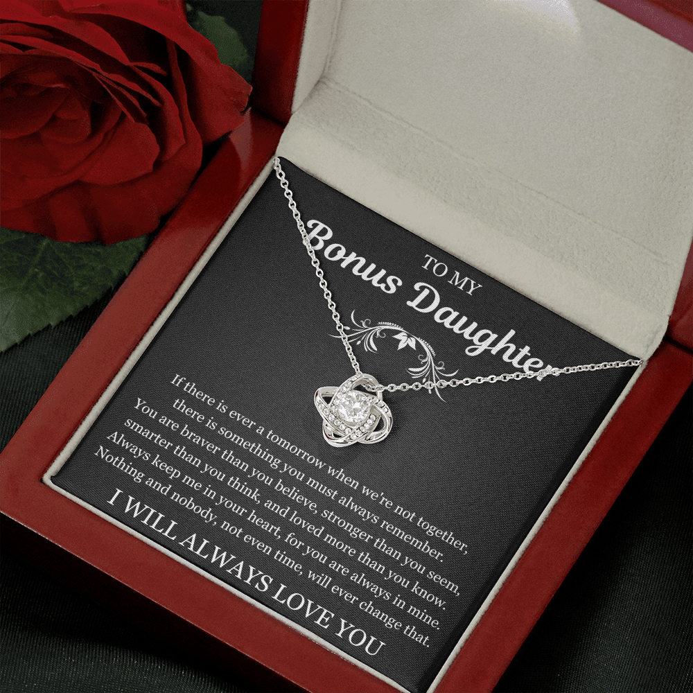To My Bonus Daughter - Love Knot Necklace