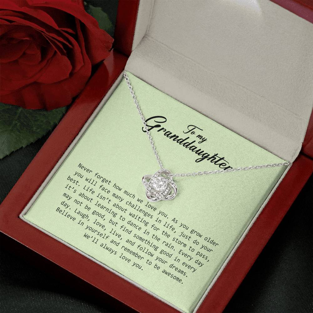 To My Granddaughter, Love Knot Necklace