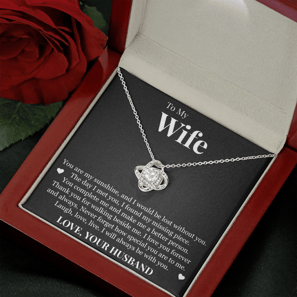 Love Knot Necklace - To My Wife "You Are My Sunshine"