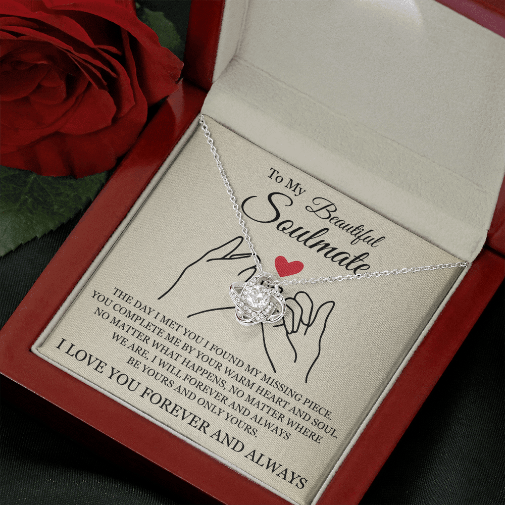 Love Knot Necklace - To My Beautiful Soulmate "You Complete Me"