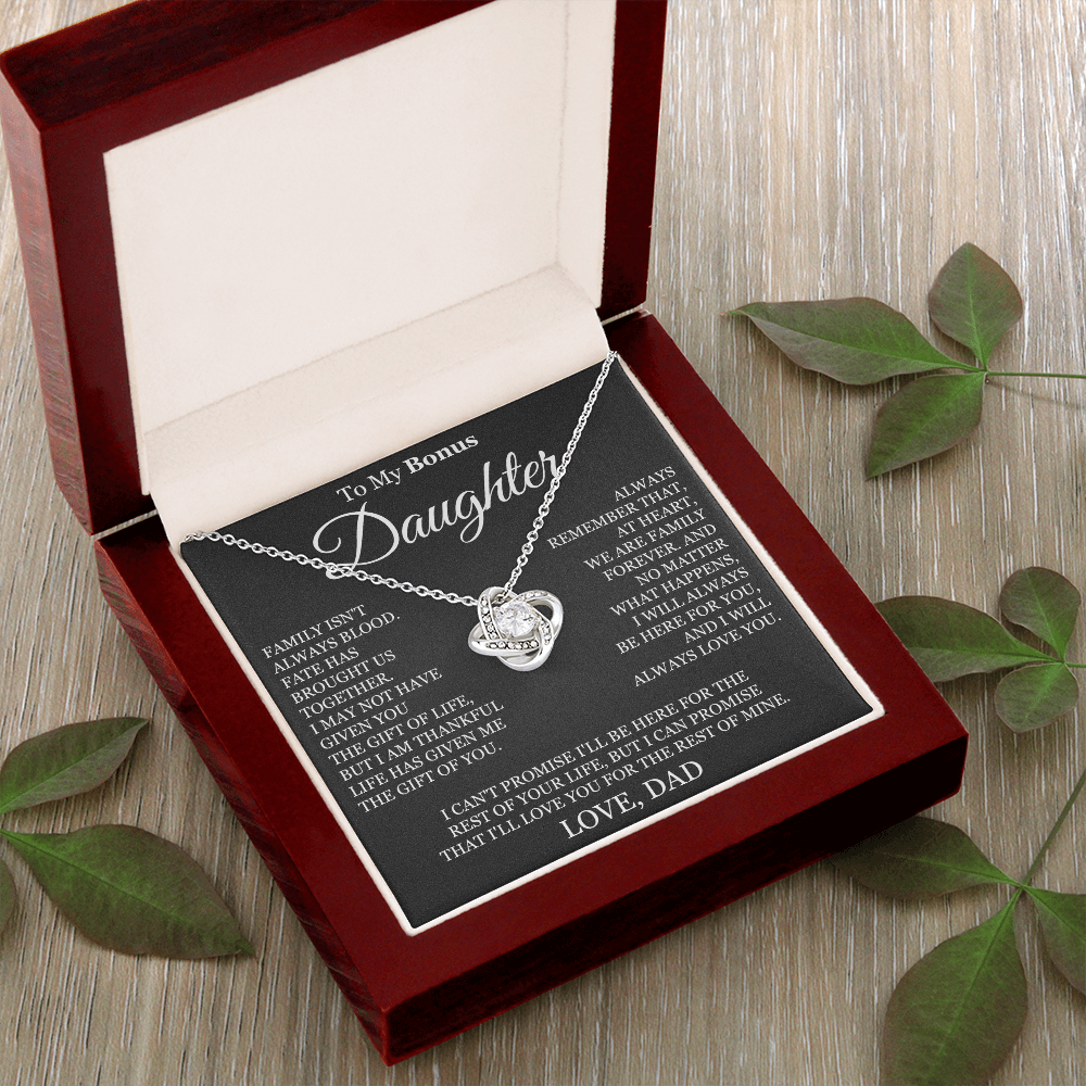 To My Bonus Daughter - Love Knot Necklace