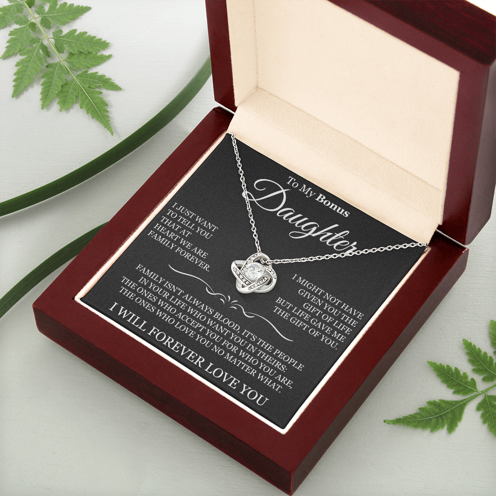 To My Bonus Daughter - Love Knot Necklace