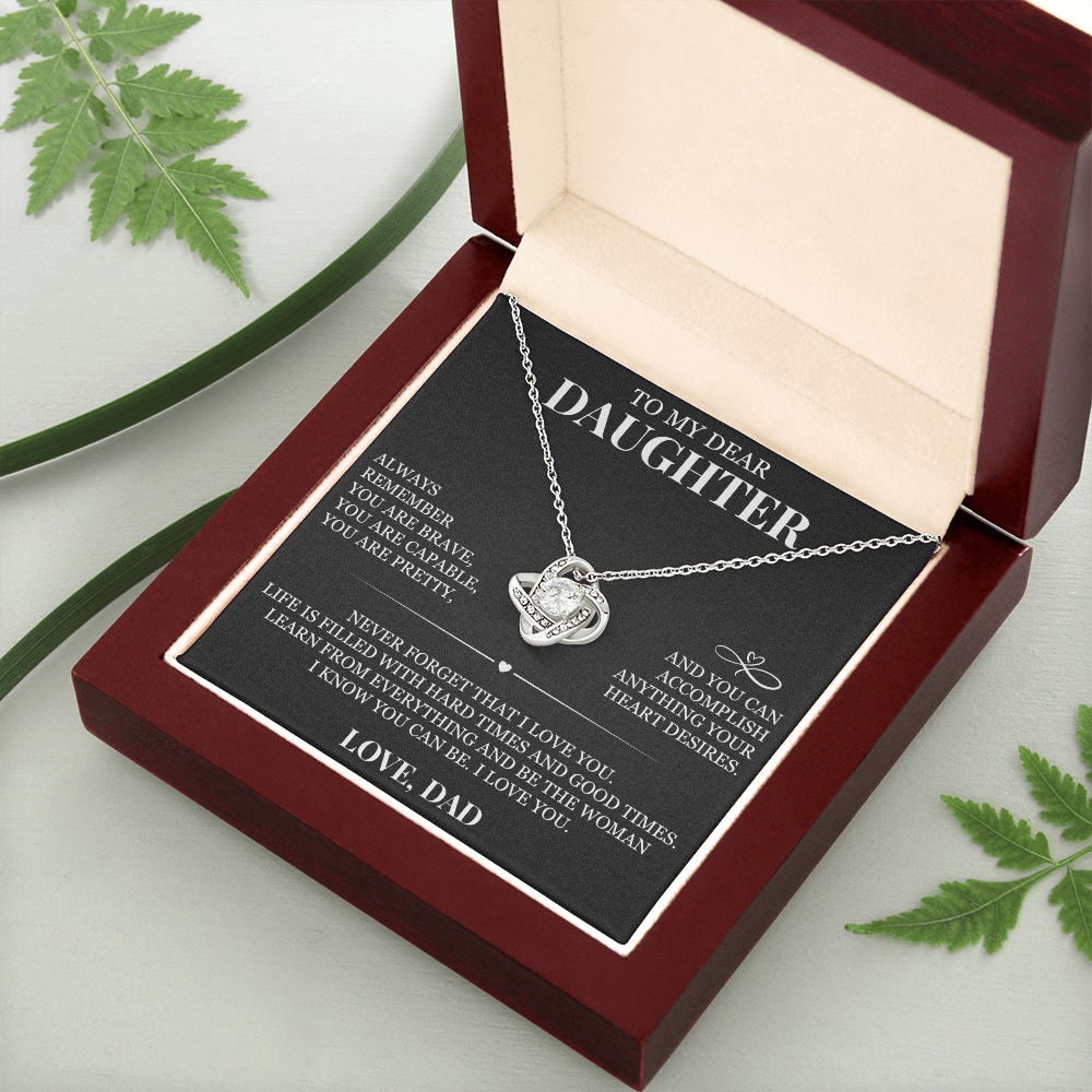 To My Dear Daughter - Love Knot Necklace