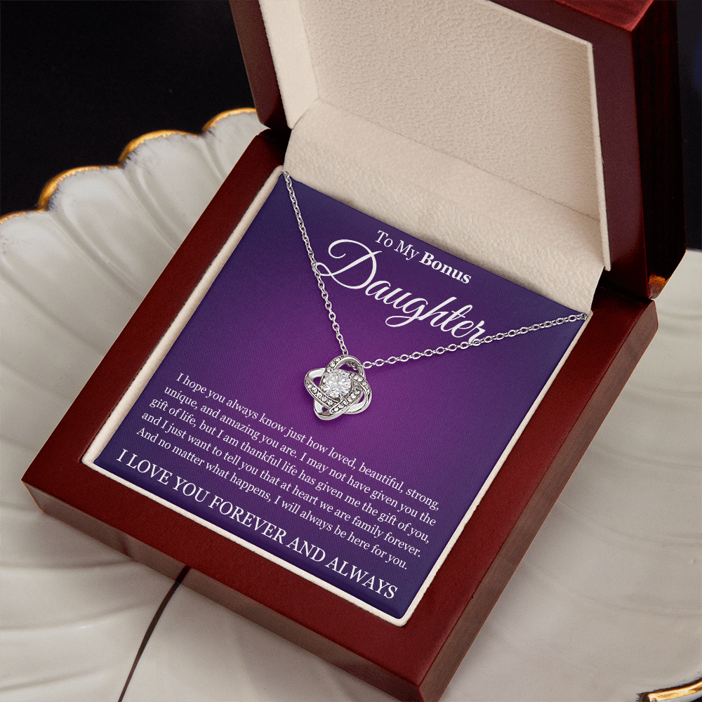 Love Knot Necklace - To My Bonus "I Love You Forever and Always"