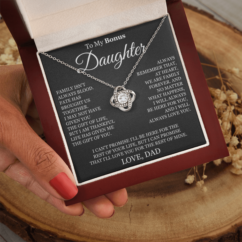 To My Bonus Daughter - Love Knot Necklace
