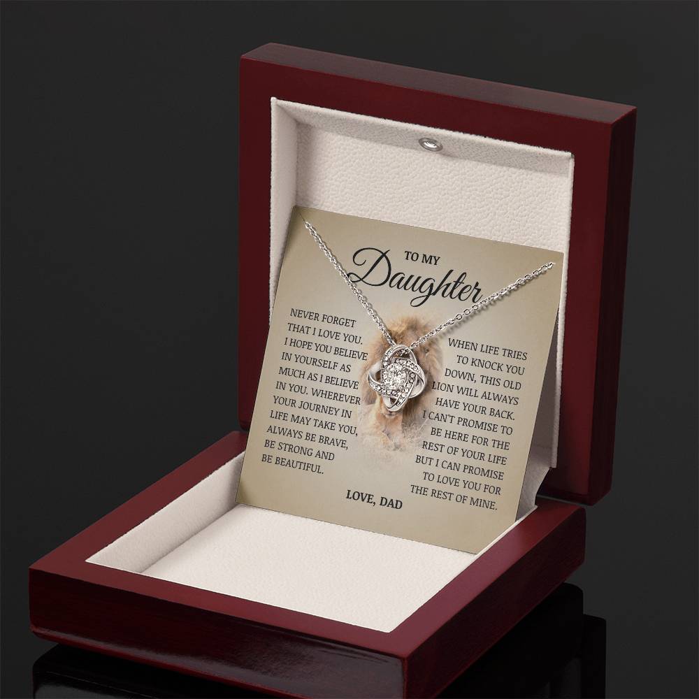 To My Daughter "Believe In Yourself" Love Knot Necklace