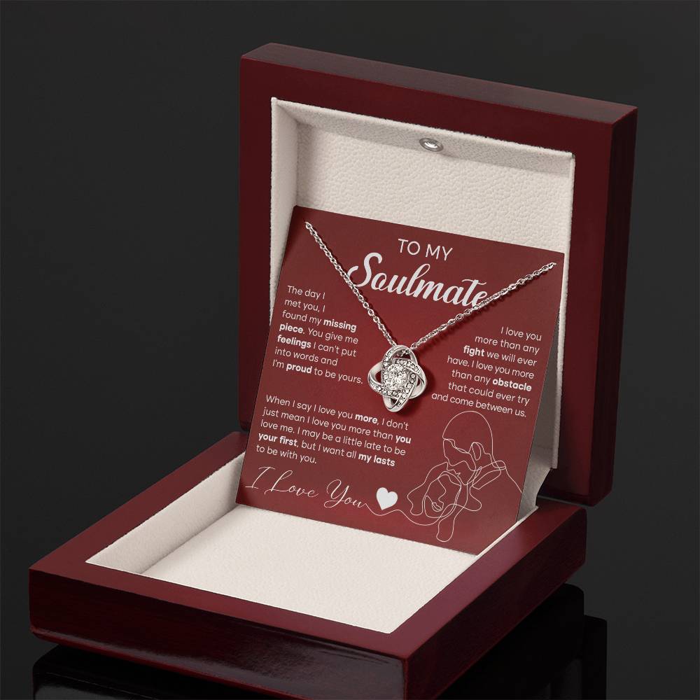 To My Soulmate "My Missing Piece" Love Knot Necklace