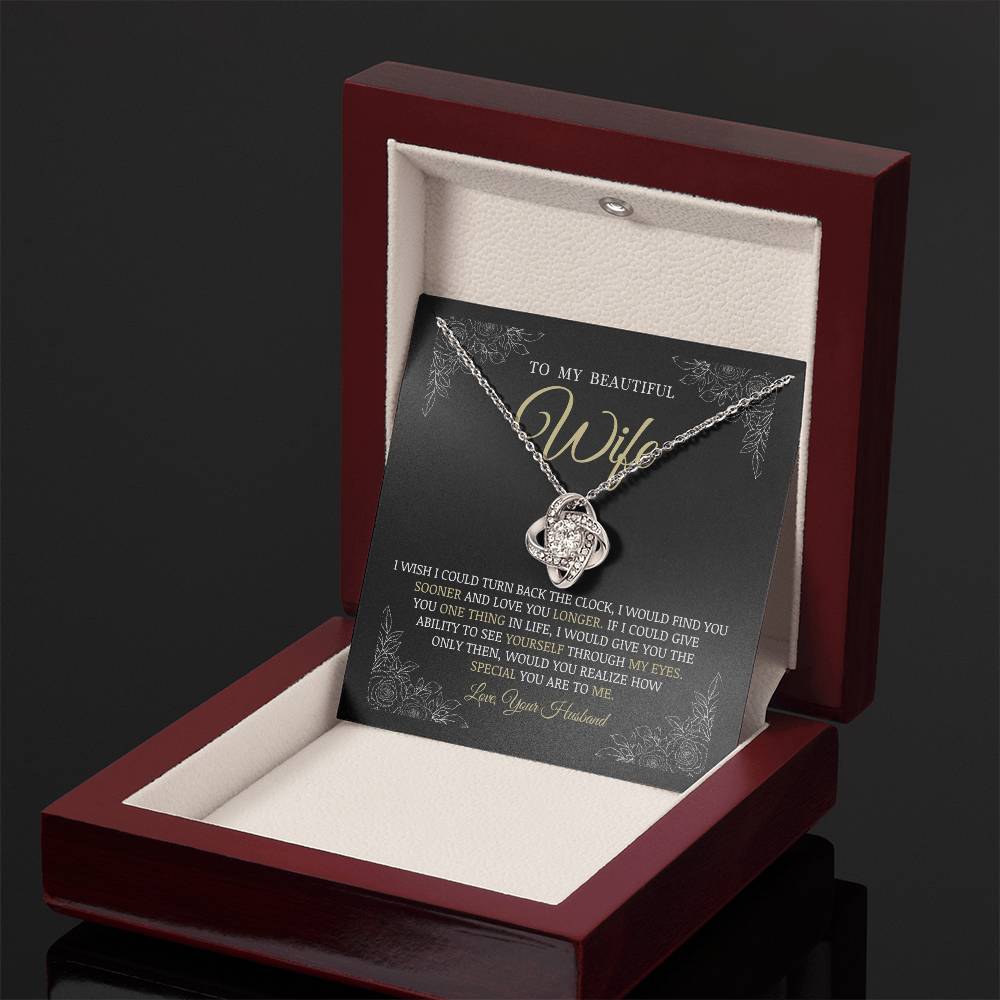 To My Beautiful Wife, Love Knot Necklace