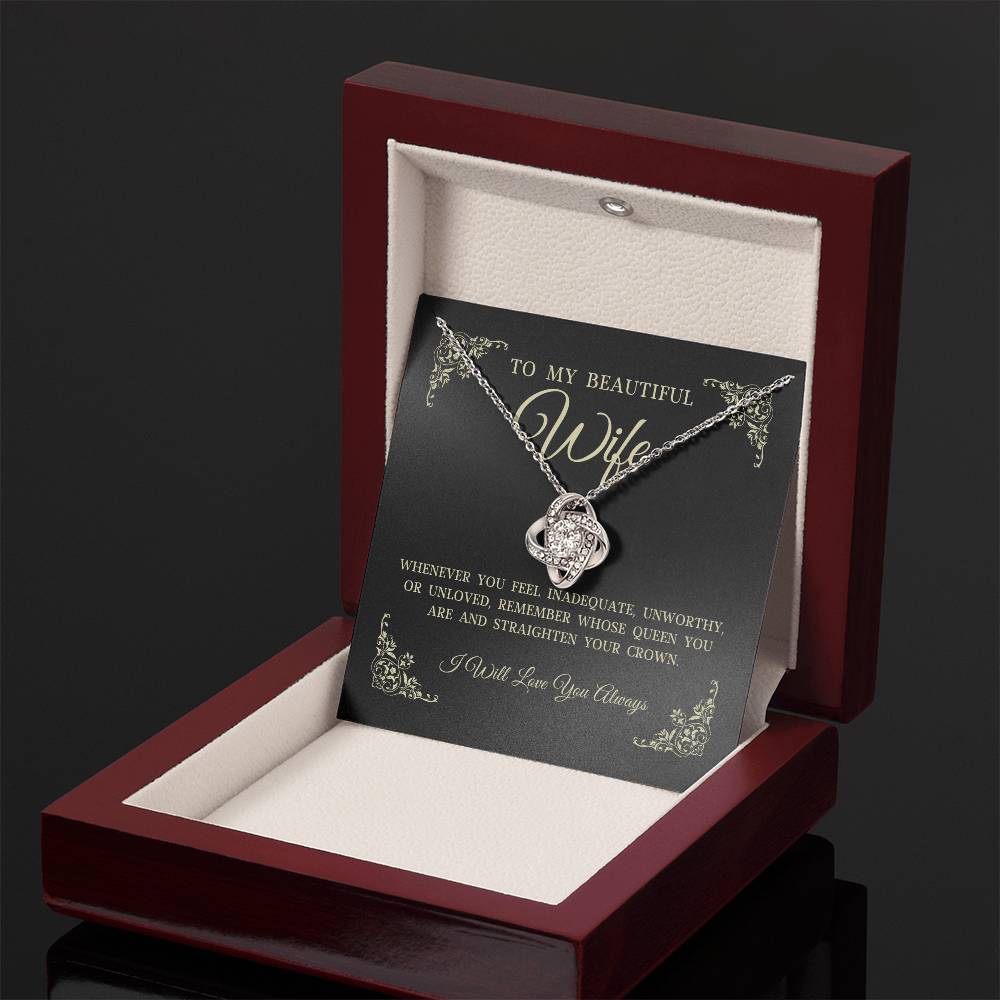 To My Beautiful Wife, Love Knot Necklace