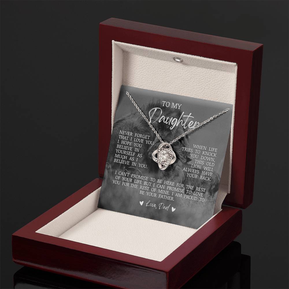 To My Daughter "Believe In Yourself" Love Knot Necklace