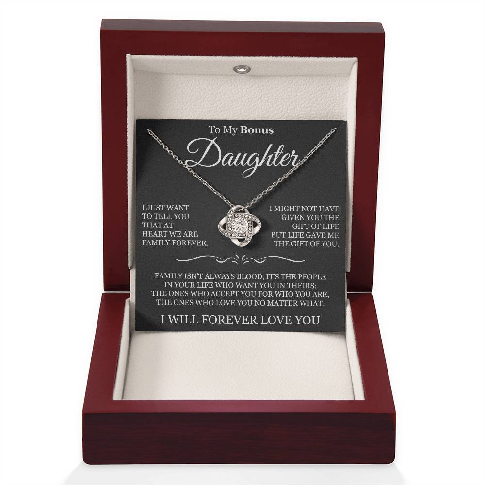 To My Bonus Daughter - Love Knot Necklace