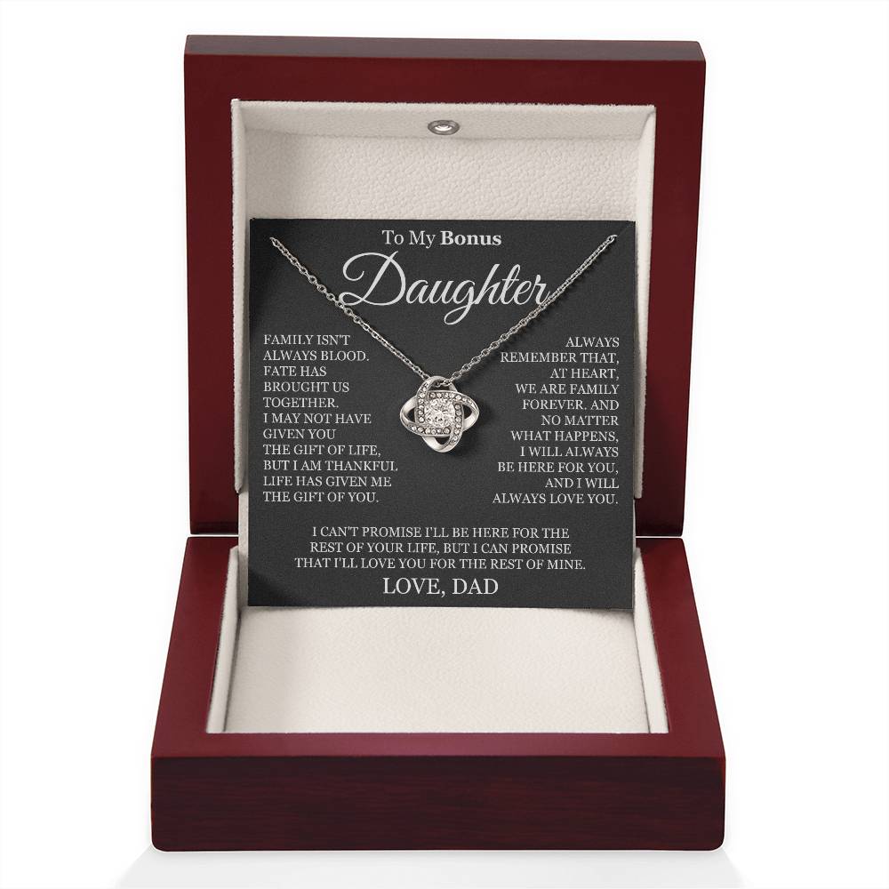 To My Bonus Daughter - Love Knot Necklace