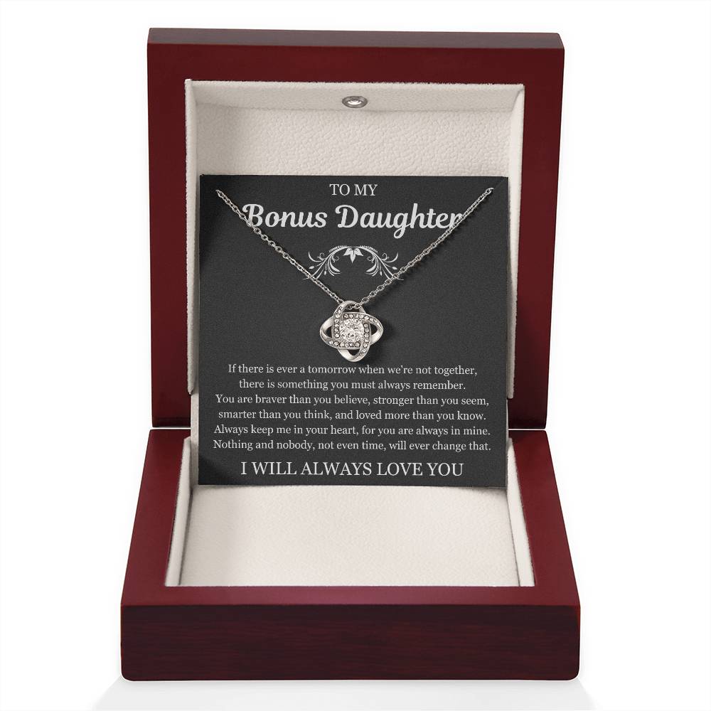 To My Bonus Daughter - Love Knot Necklace
