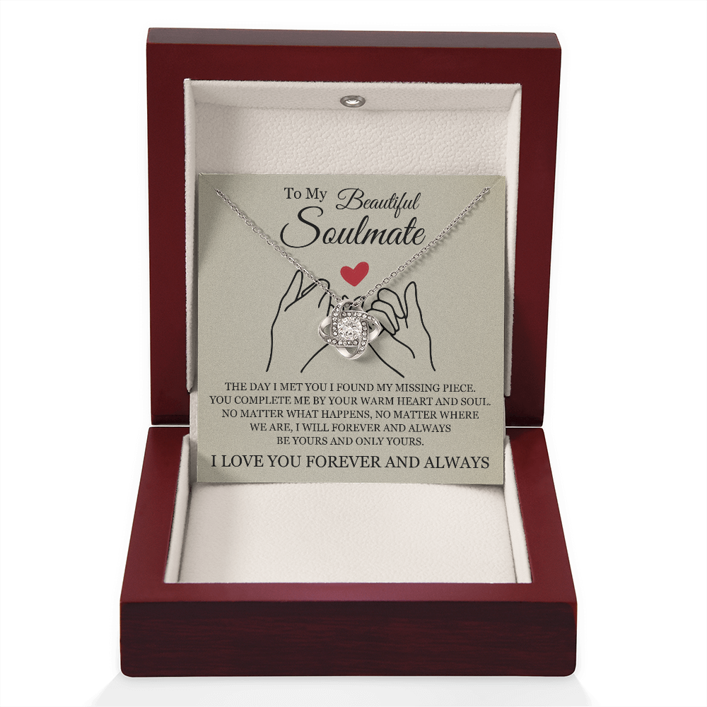 Love Knot Necklace - To My Beautiful Soulmate "You Complete Me"