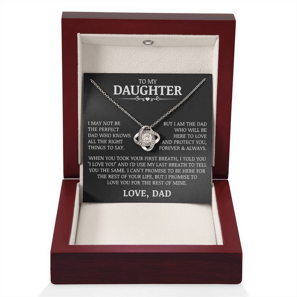 To My Daughter "Love and Protect You" Love Knot Necklace