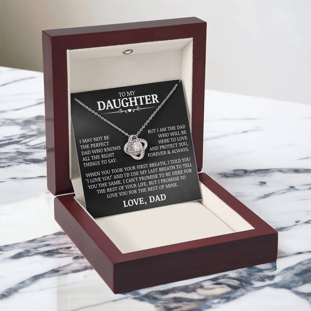 To My Daughter "Love and Protect You" Love Knot Necklace