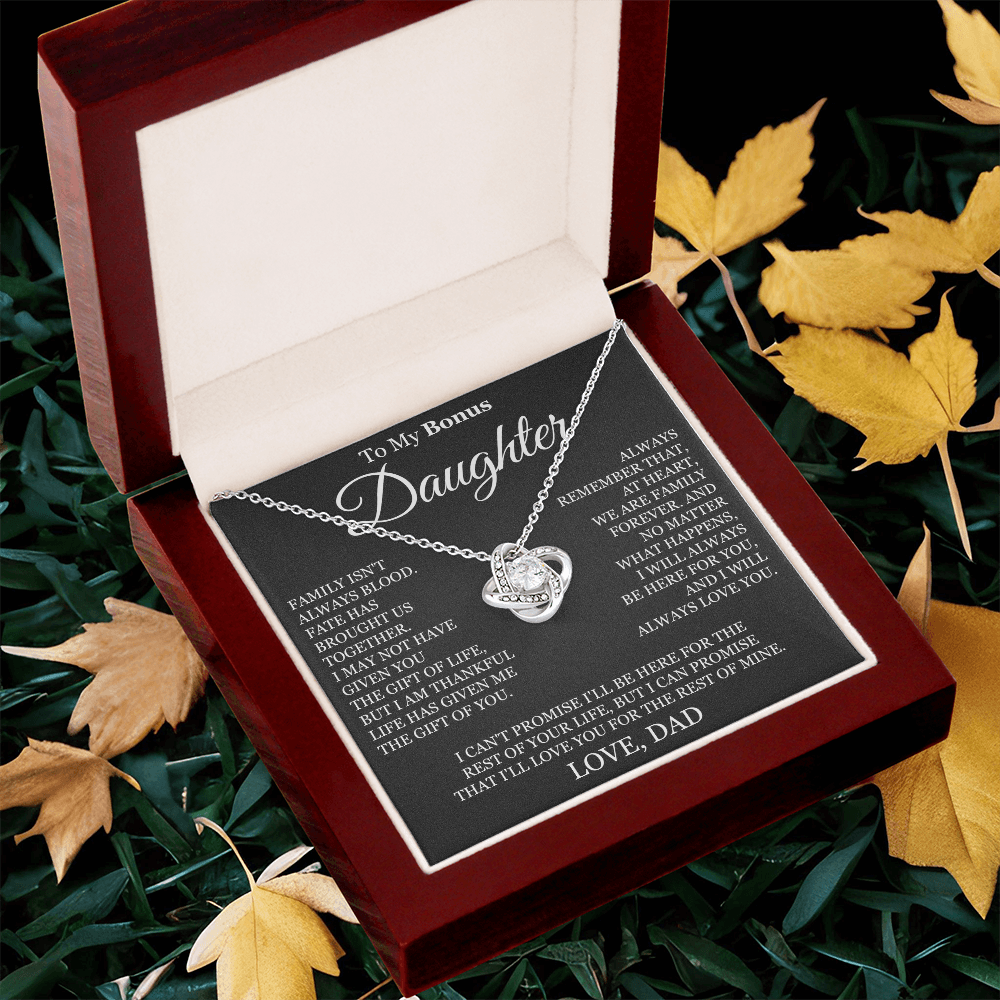 To My Bonus Daughter - Love Knot Necklace