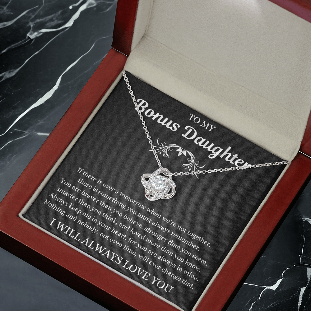 To My Bonus Daughter - Love Knot Necklace