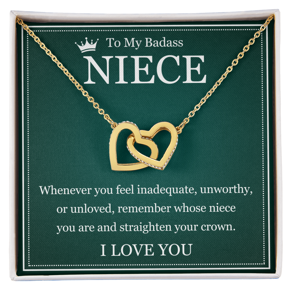 Interlocking  Heart Necklace - To My Badass Niece