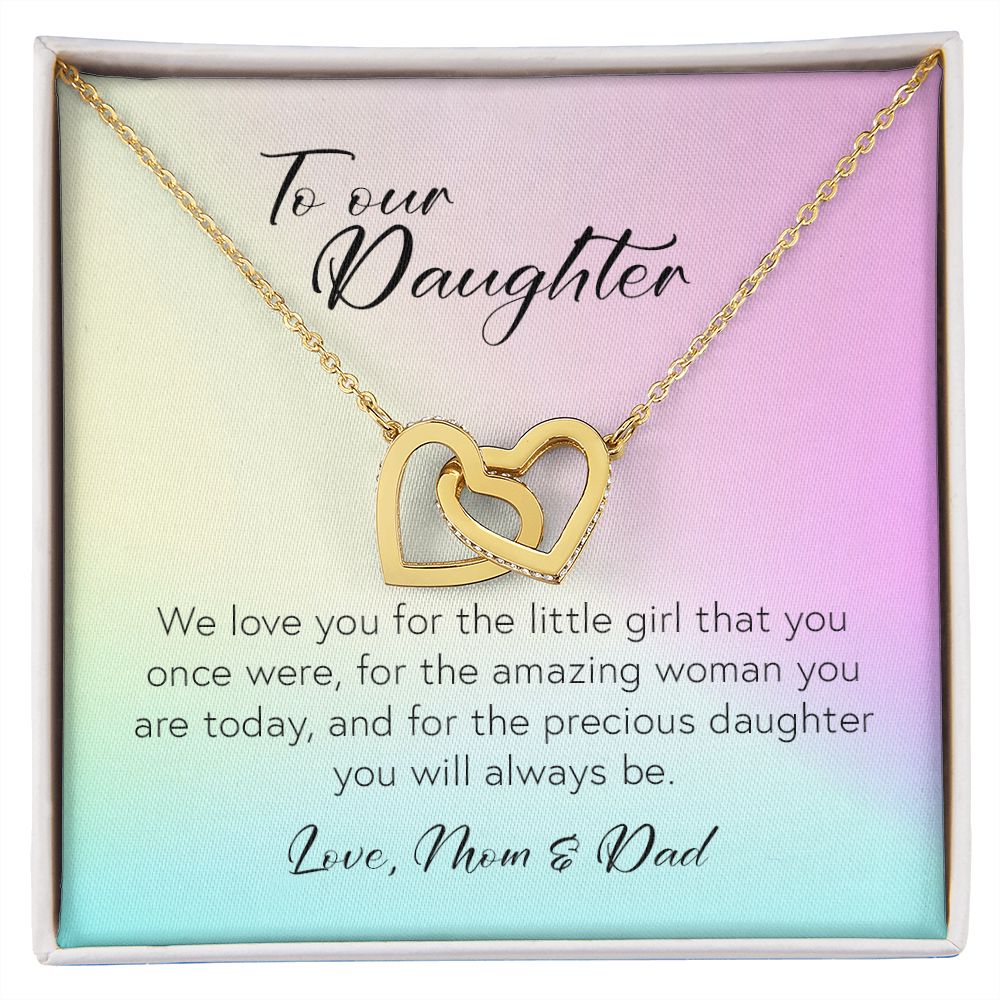 Interlocking Hearts Necklace, To Our Daughter