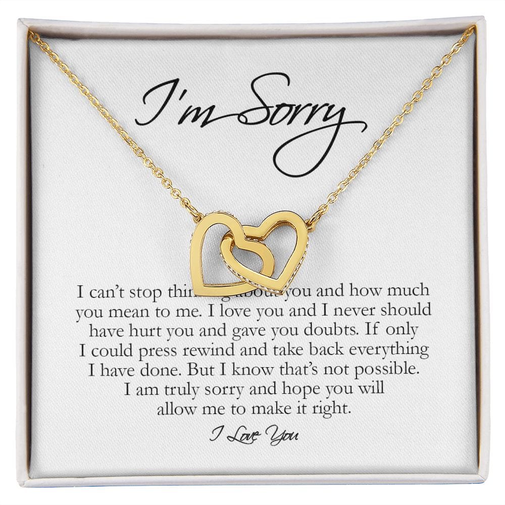 I'm Sorry Gift, Interlocking Hearts Necklace