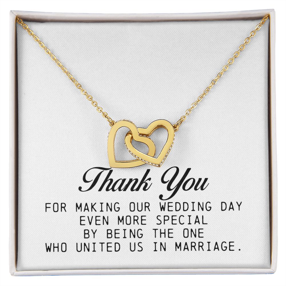 Interlocking Hearts Necklace, Marriage Officiant Gift