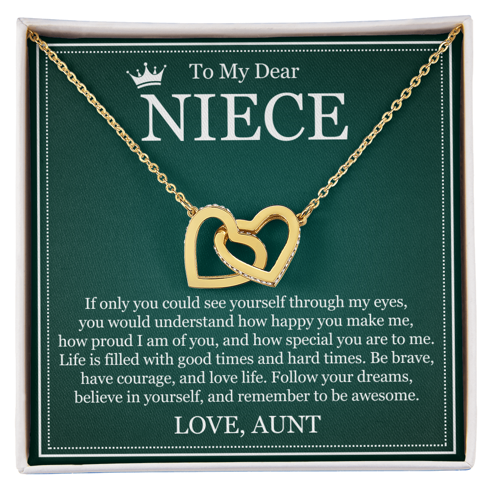 Interlocking Heart Necklace - To My Dear Niece
