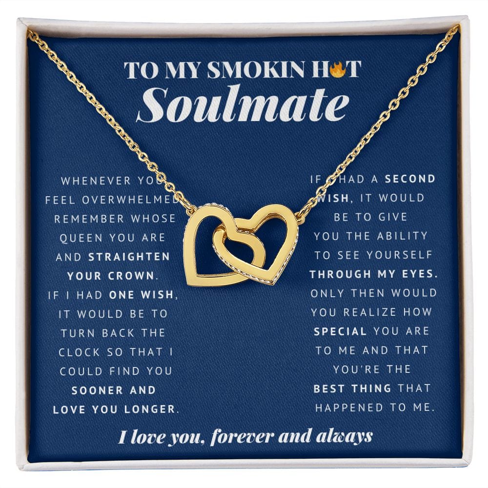 To My Smokin Hot Soulmate, Interlocking Hearts Necklace