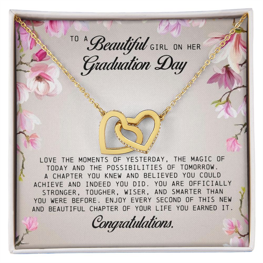 To a Beautiful Girl on Her Graduation Day, Interlocking Hearts Necklace