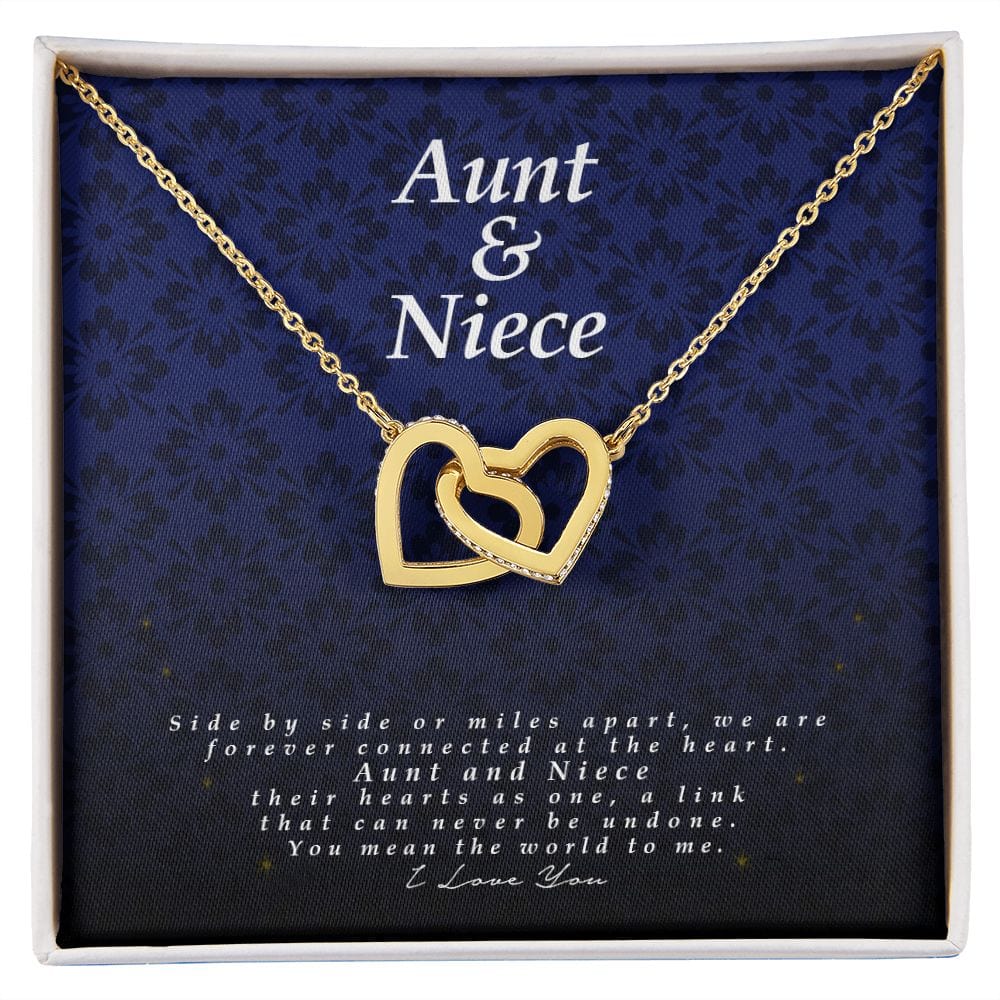 Aunt and Niece Gift, Interlocking Hearts Necklace