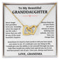 To My Beautiful Granddaughter "Always Keep Me In Your Heart" Interlocking Heart Necklace