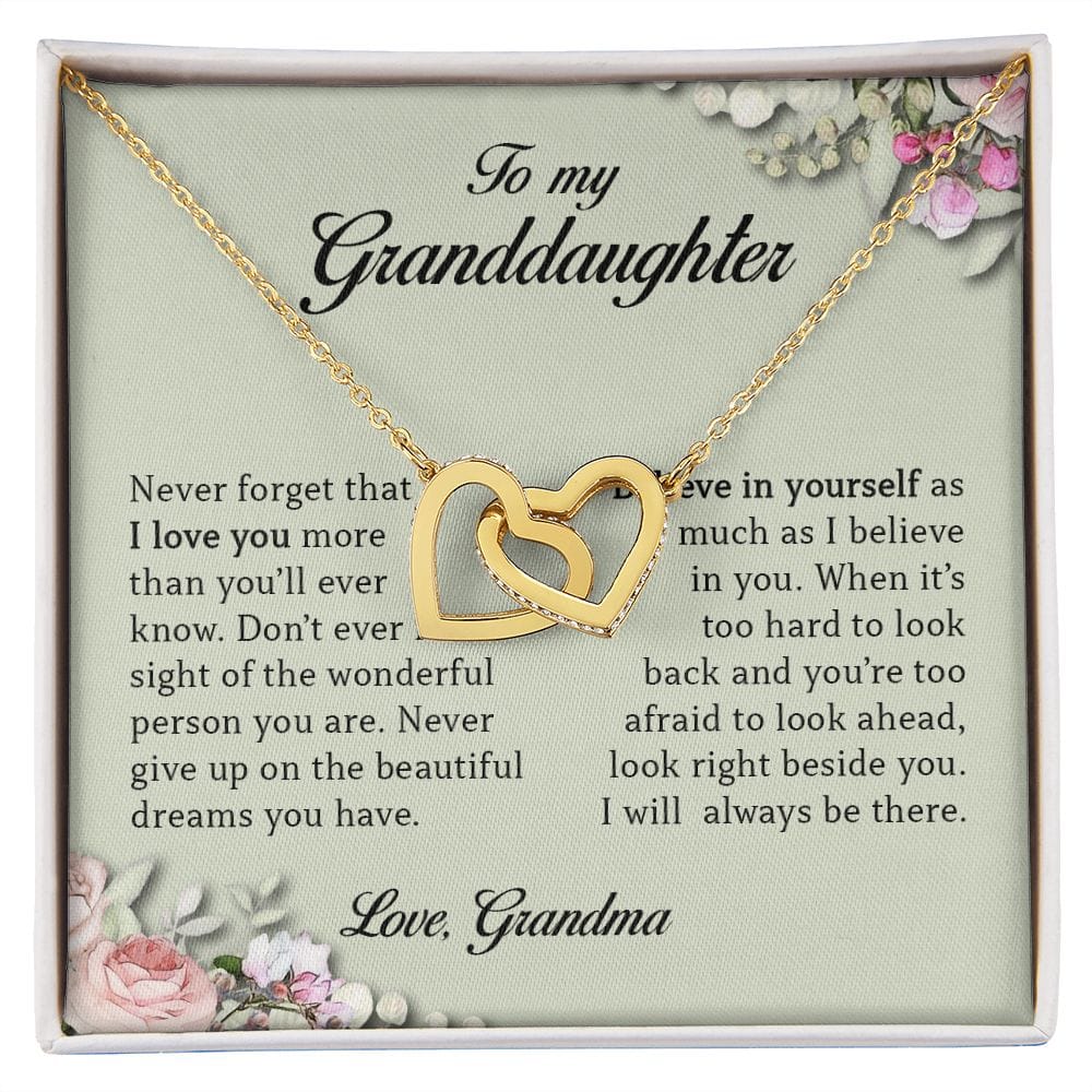 Interlocking Hearts Necklace, To My Granddaughter