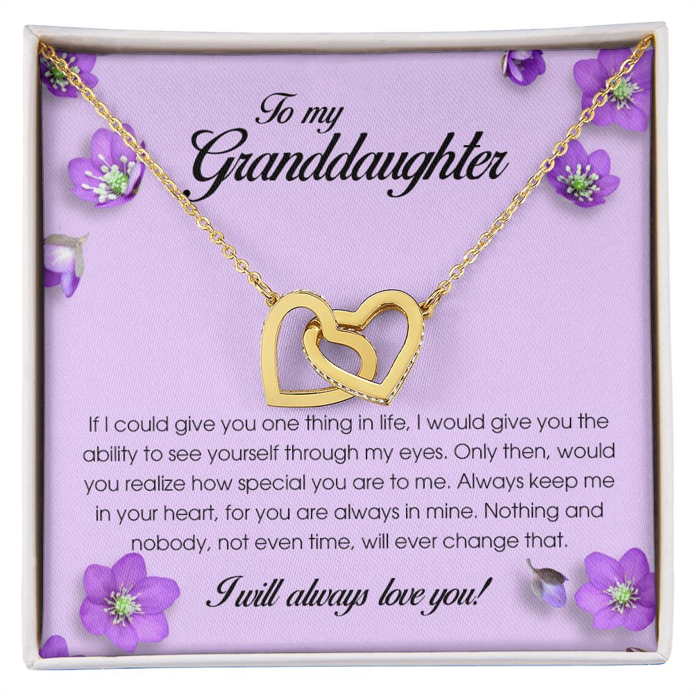 Interlocking Hearts Necklace, To My Granddaughter