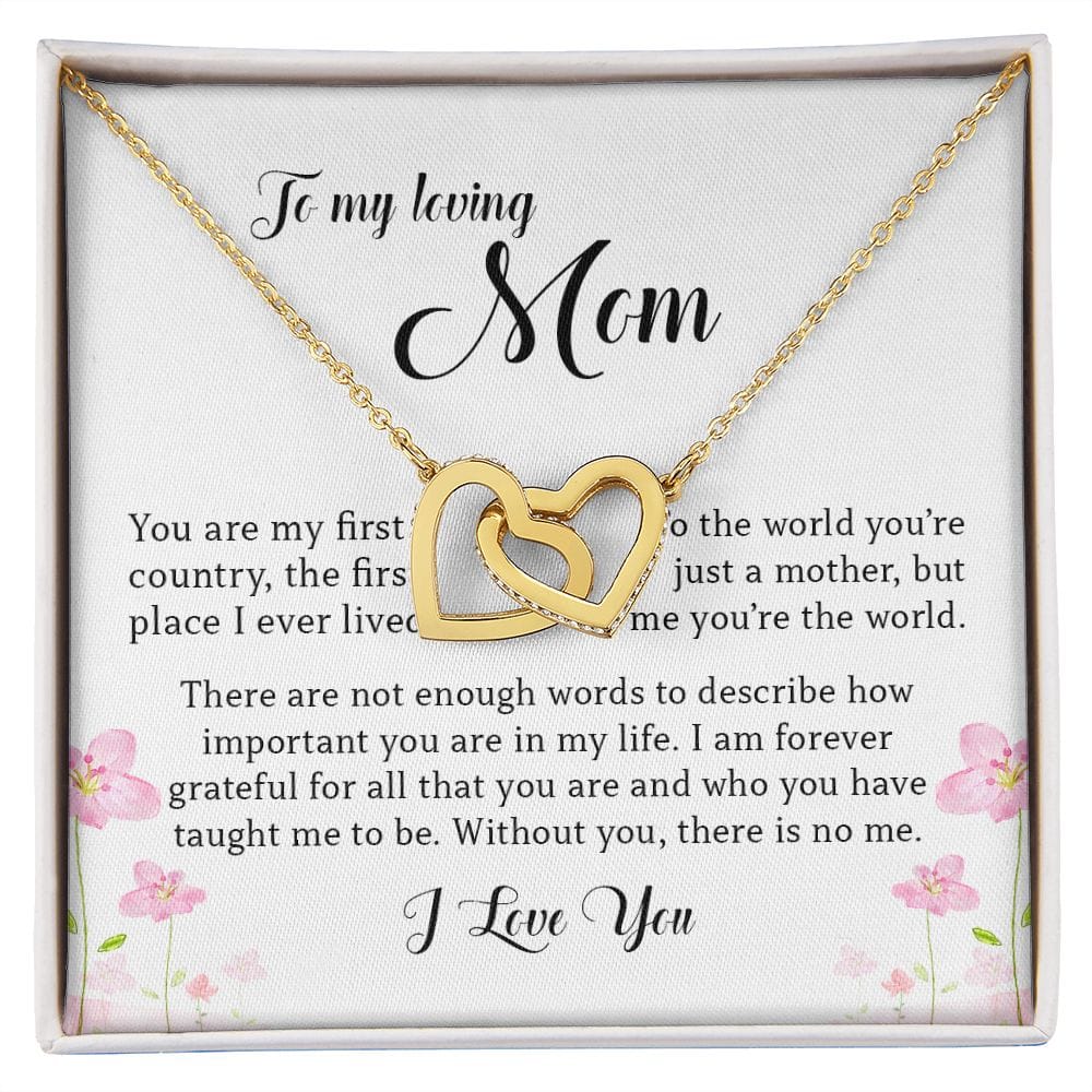 Interlocking Hearts Necklace, To My Loving Mom