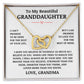 To My Beautiful Granddaughter "I Believe In You" Interlocking Heart Necklace
